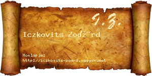 Iczkovits Zoárd névjegykártya